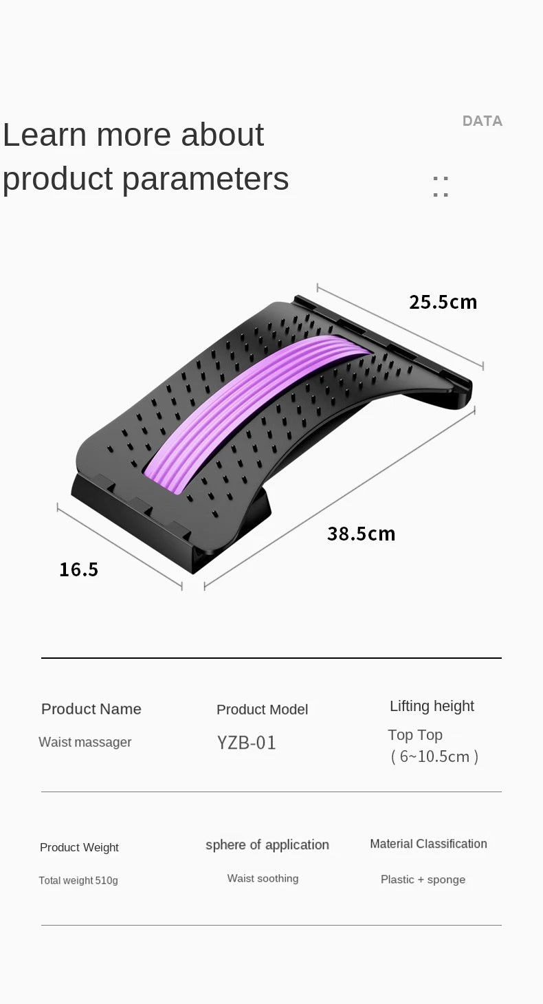 Lumbar Stretching & Spine Alignment Device for Back Relief