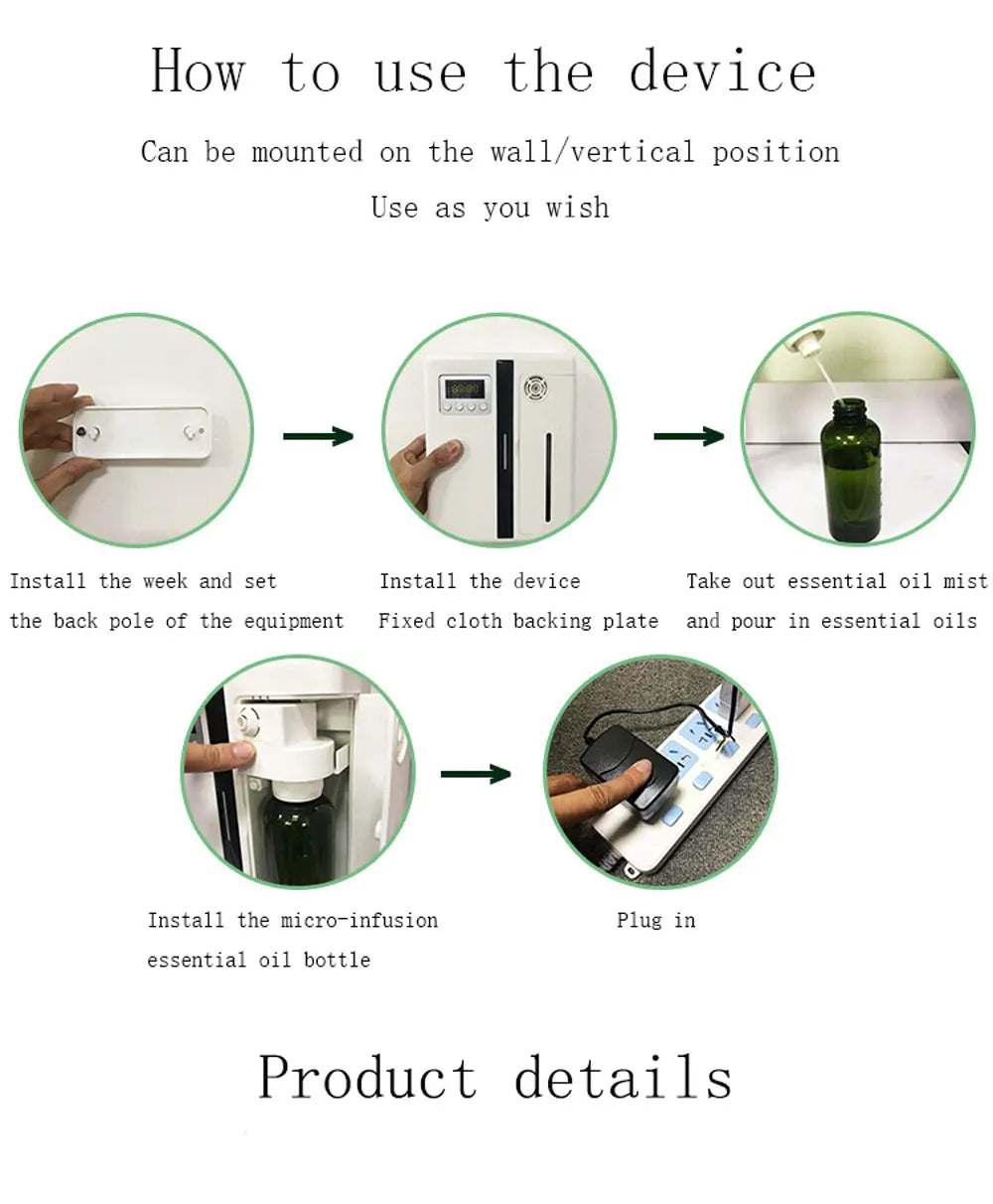 Wall-Mounted Bluetooth Essential Oil Diffuser – Hotel & Home Air Freshener