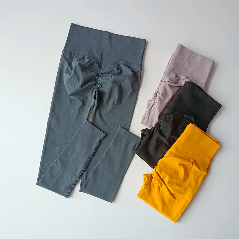 Women’s High-Waist Yoga Leggings – Seamless Push-Up Fitness Pants