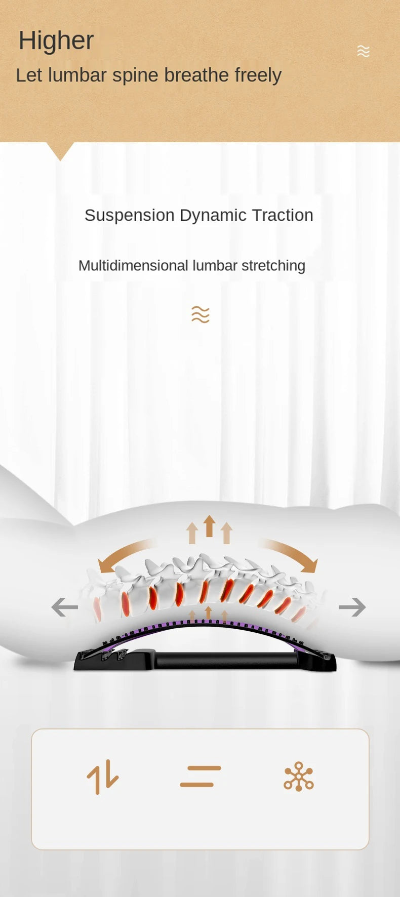 Lumbar Stretching & Spine Alignment Device for Back Relief