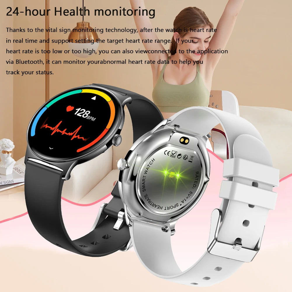 Ultra-Slim AMOLED Smartwatch – Heart Rate & BT Calling for Women