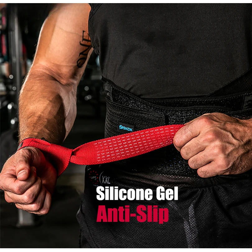 Weightlifting Straps Dropshipping 1 Pair Lifting Wrist Anti-Slip Silicone Strength Training Strap Hand Grips Wrist Support