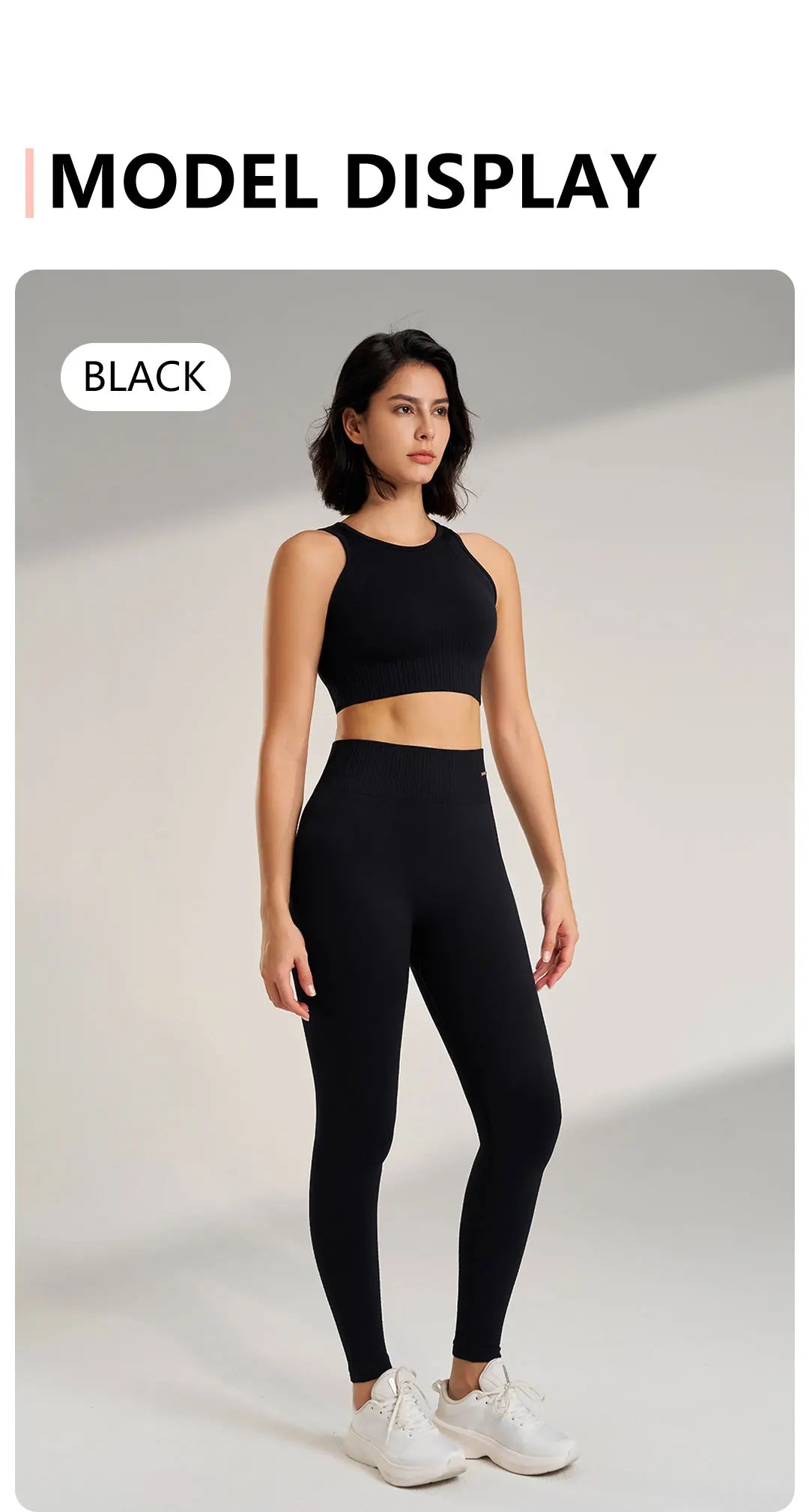Women’s Two-Piece Yoga Set – High-Waisted Leggings & Seamless Top