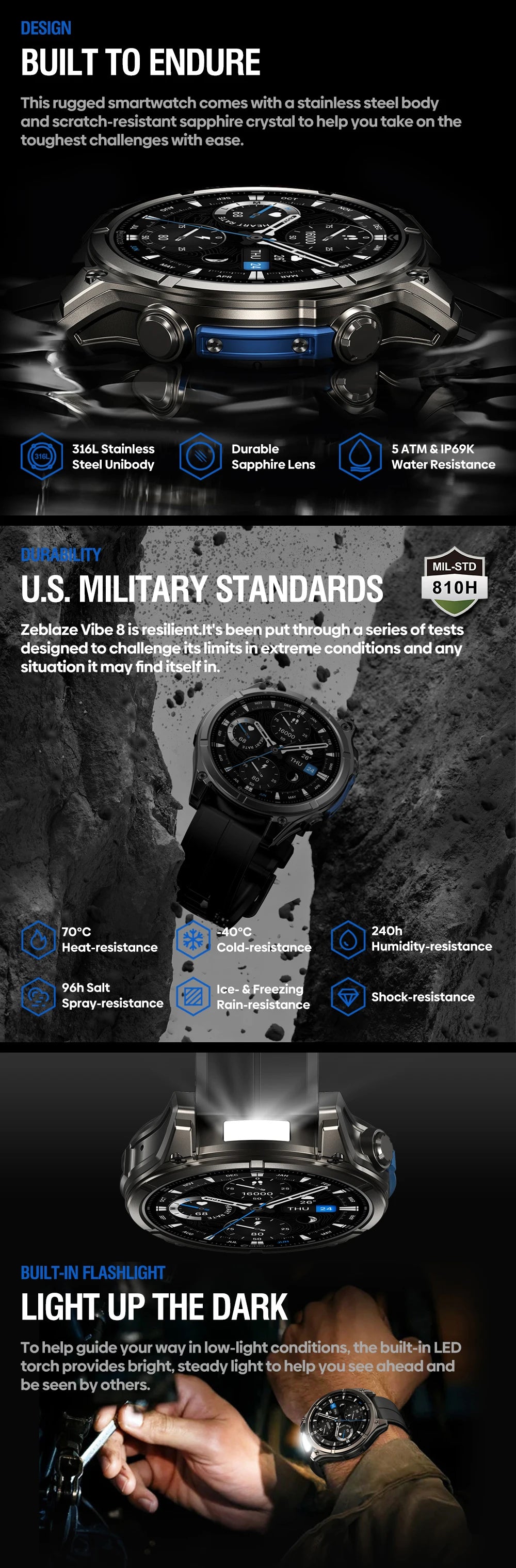 Zeblaze VIBE 8 Smartwatch – 1.43" AMOLED Voice Call & Multi-Sport Tracker