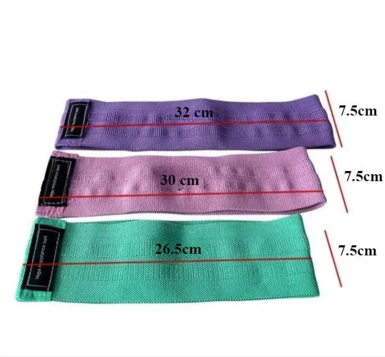 Fabric Resistance Hip & Booty Bands – 3-Piece Glute & Thigh Workout Set