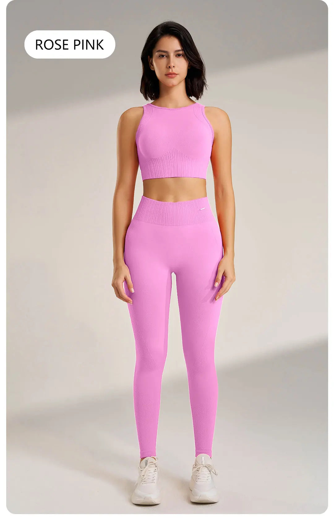Women’s Two-Piece Yoga Set – High-Waisted Leggings & Seamless Top