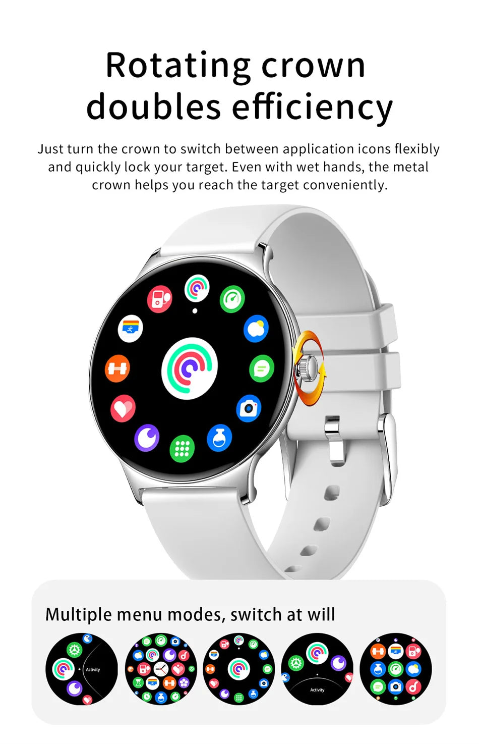 Ultra-Slim AMOLED Smartwatch – Heart Rate & BT Calling for Women