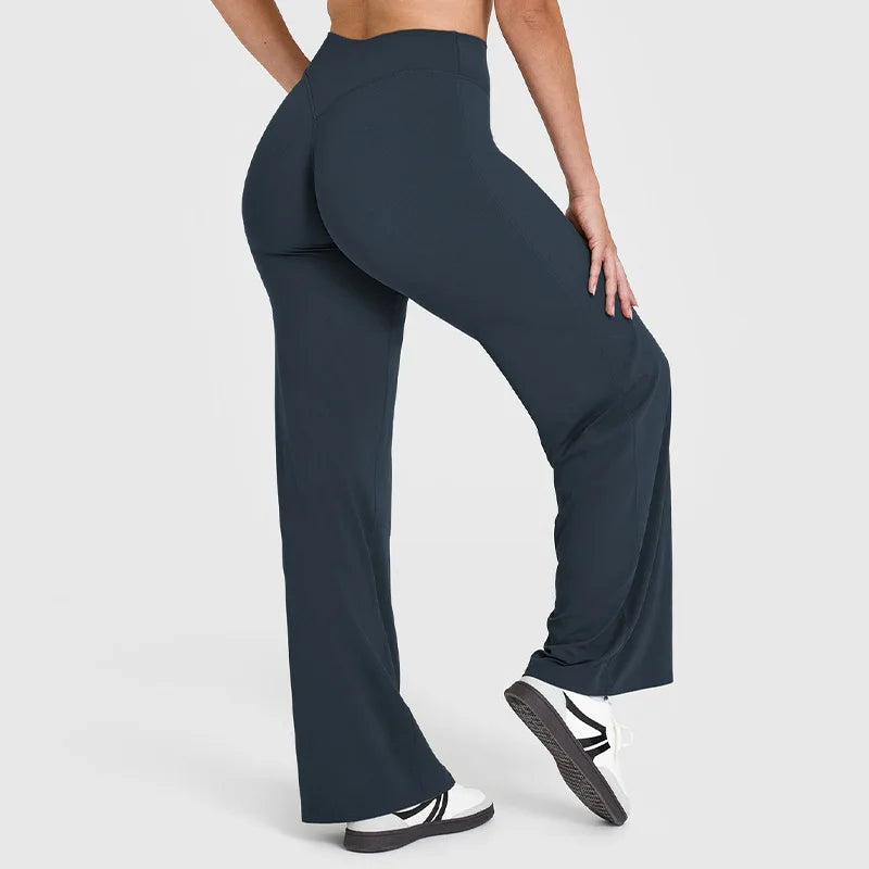 Women’s Straight-Leg Sports Pants – Wide-Leg Breathable Fitness & Casual Wear