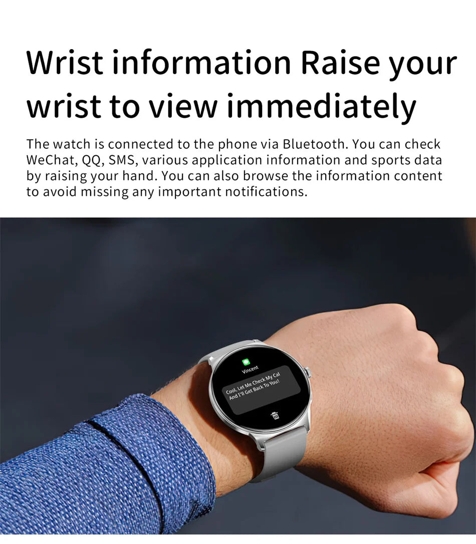 Ultra-Slim AMOLED Smartwatch – Heart Rate & BT Calling for Women