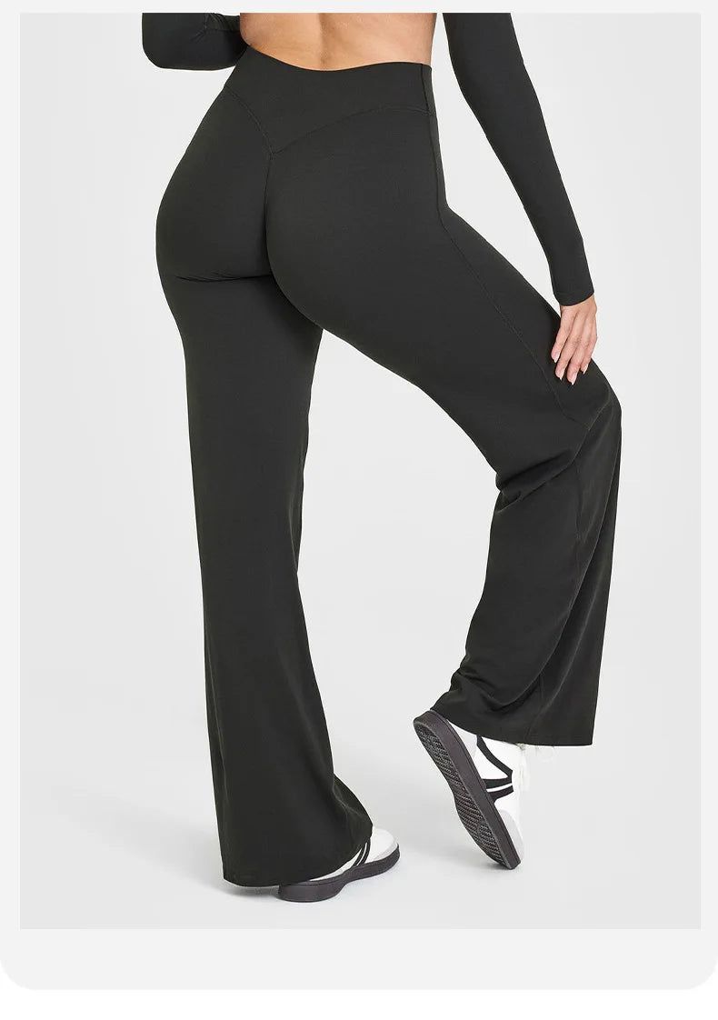 Women’s Straight-Leg Sports Pants – Wide-Leg Breathable Fitness & Casual Wear