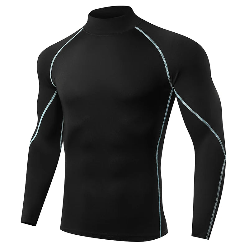 Men’s Quick-Dry Running T-Shirt – Long Sleeve Compression Gym Top