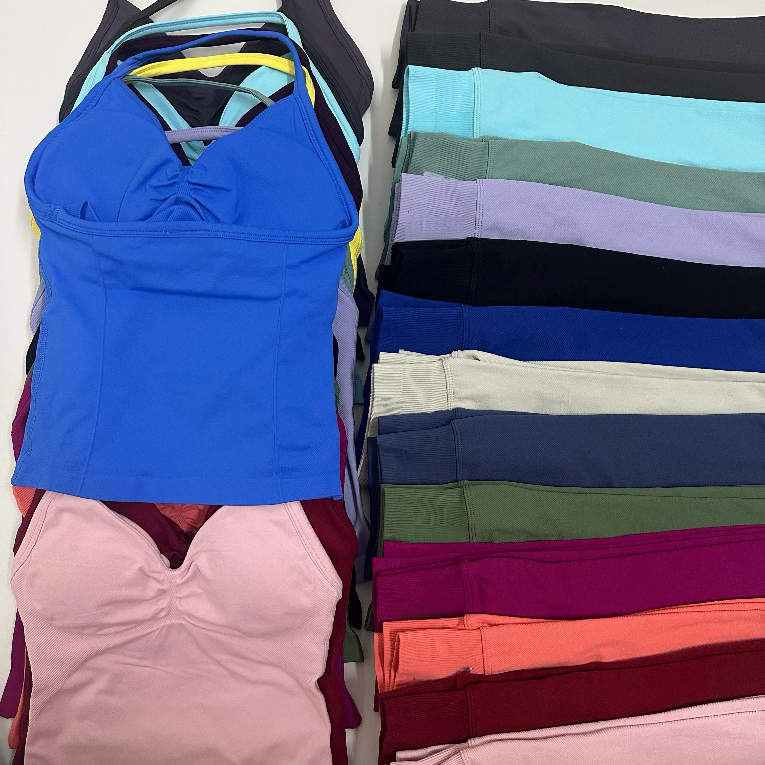 Women’s 2-Piece Yoga Set – High-Waist Leggings & Backless Tank Top