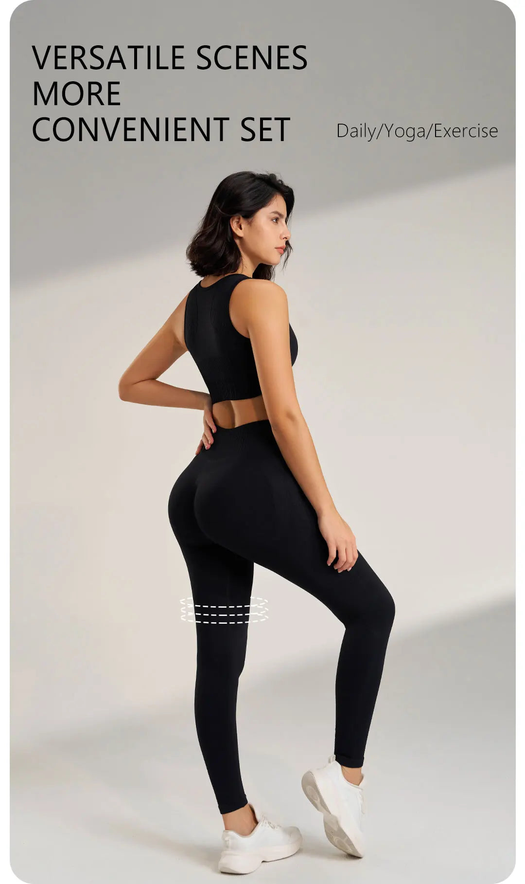 Women’s Two-Piece Yoga Set – High-Waisted Leggings & Seamless Top
