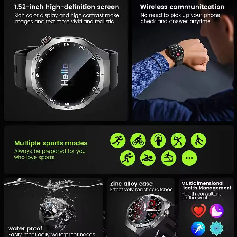 GT5 Pro Smartwatch – Men’s AMOLED GPS Heart Rate & Bluetooth Call