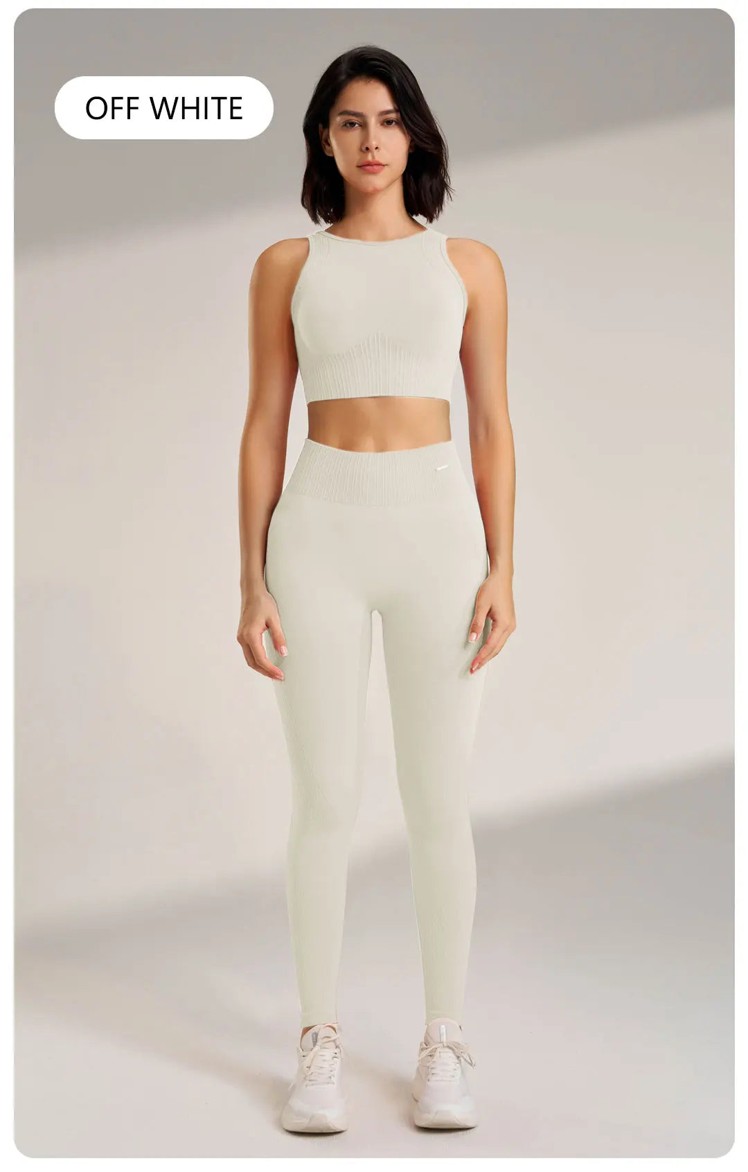 Women’s Two-Piece Yoga Set – High-Waisted Leggings & Seamless Top