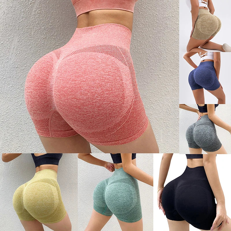 Women’s High-Waist Gym & Yoga Shorts – Push-Up Fitness Leggings