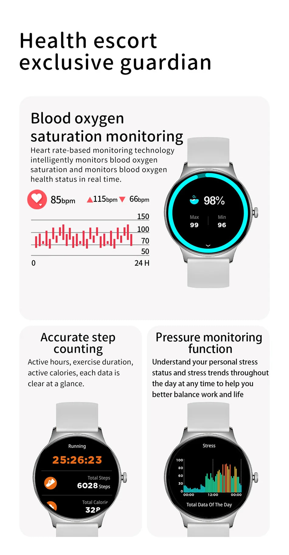 Ultra-Slim AMOLED Smartwatch – Heart Rate & BT Calling for Women
