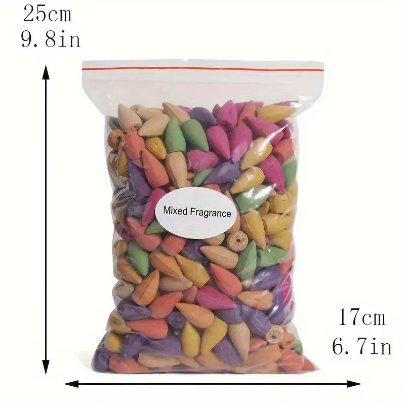 Mixed Backflow Incense Cones – Sandalwood, Lavender & Multi-Scented