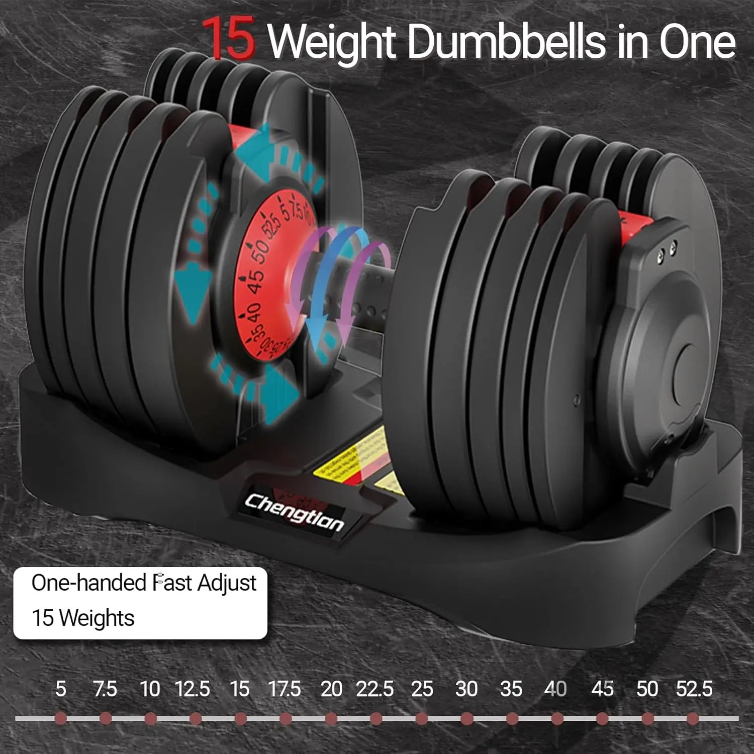 Adjustable Dumbbells 25/52.5 lbs – Full-Body Fitness Workout Set