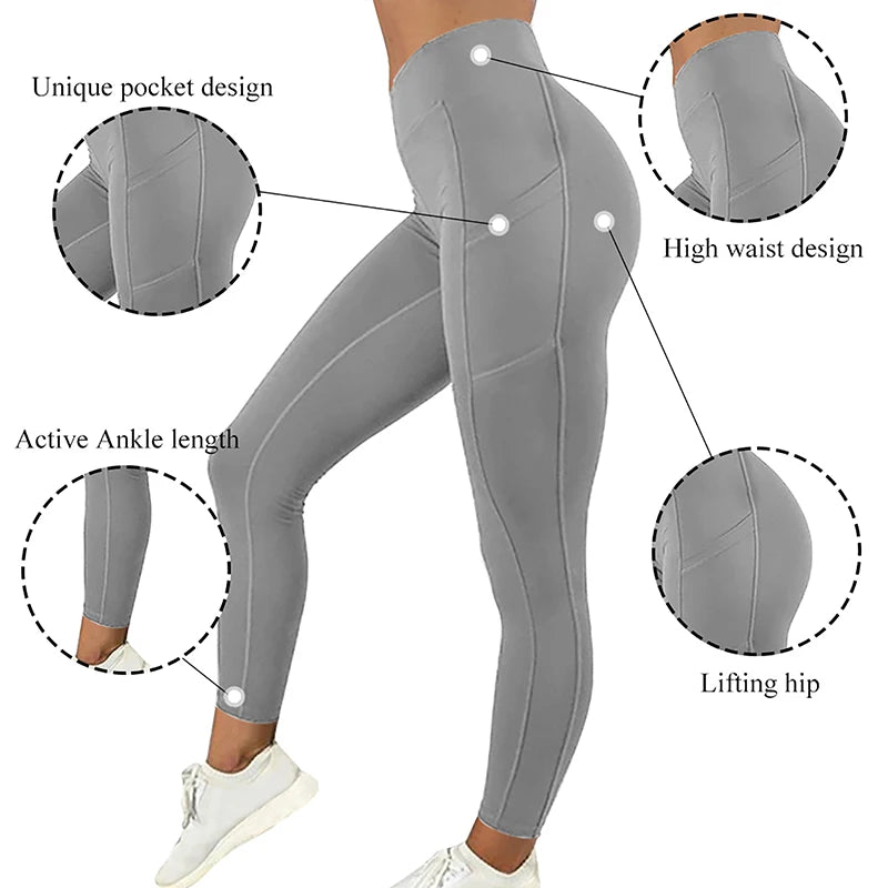 Women’s Pocketed Gym Leggings – Stretchy Yoga & Running Pants