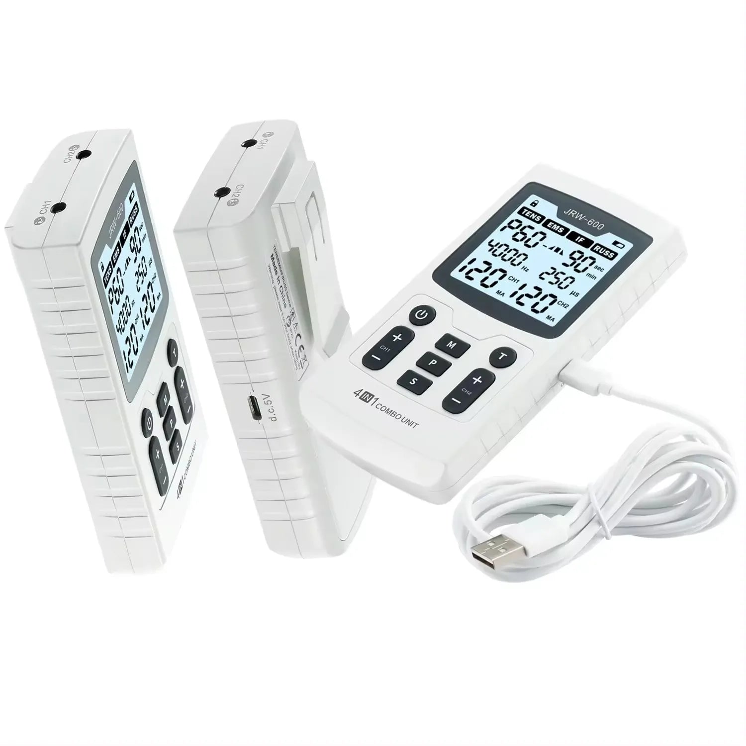 4-in-1 EMS TENS IFT RUSS Electric Muscle Stimulator Device