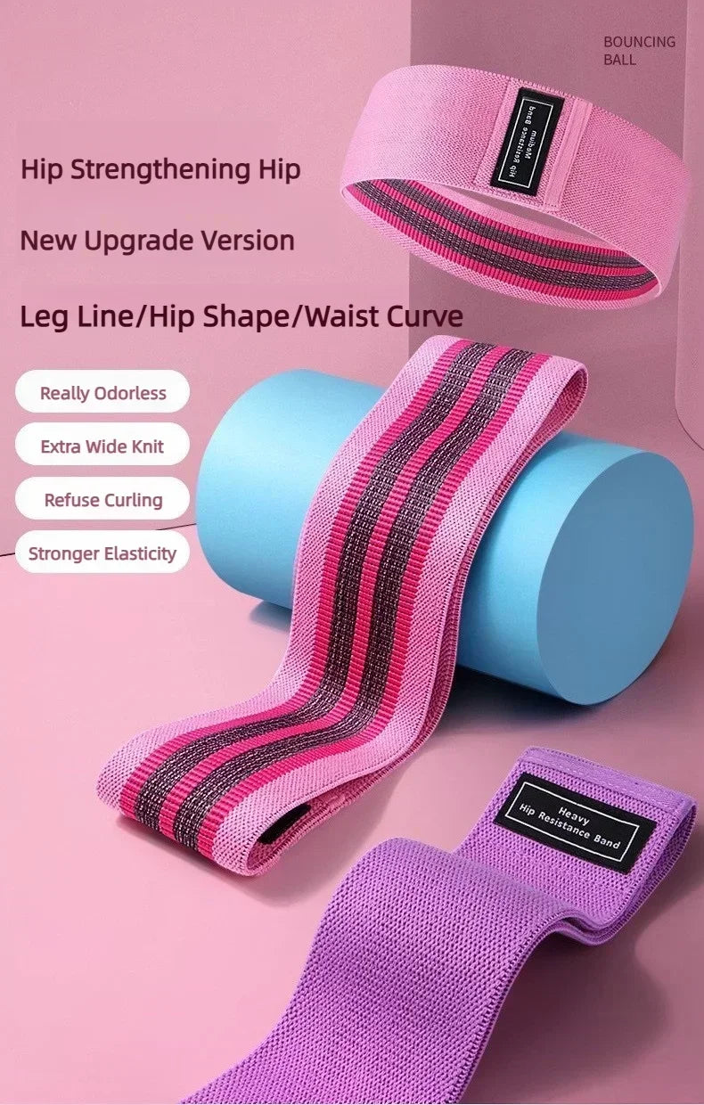 Fabric Resistance Hip & Booty Bands – 3-Piece Glute & Thigh Workout Set