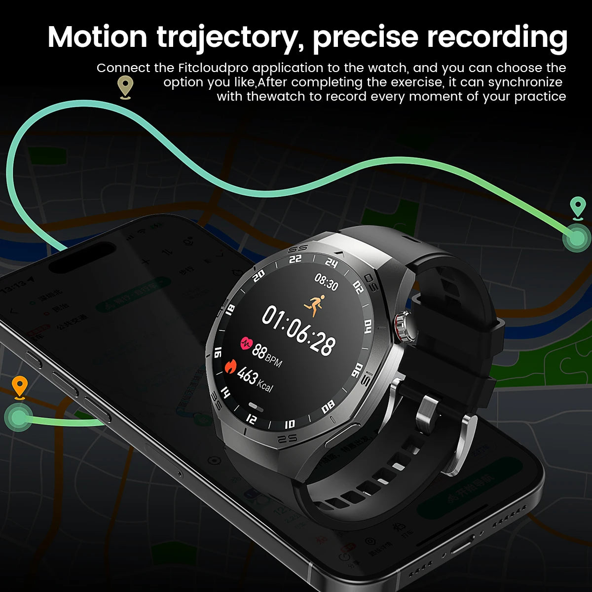 GT5 Pro Smartwatch – Men’s AMOLED GPS Heart Rate & Bluetooth Call