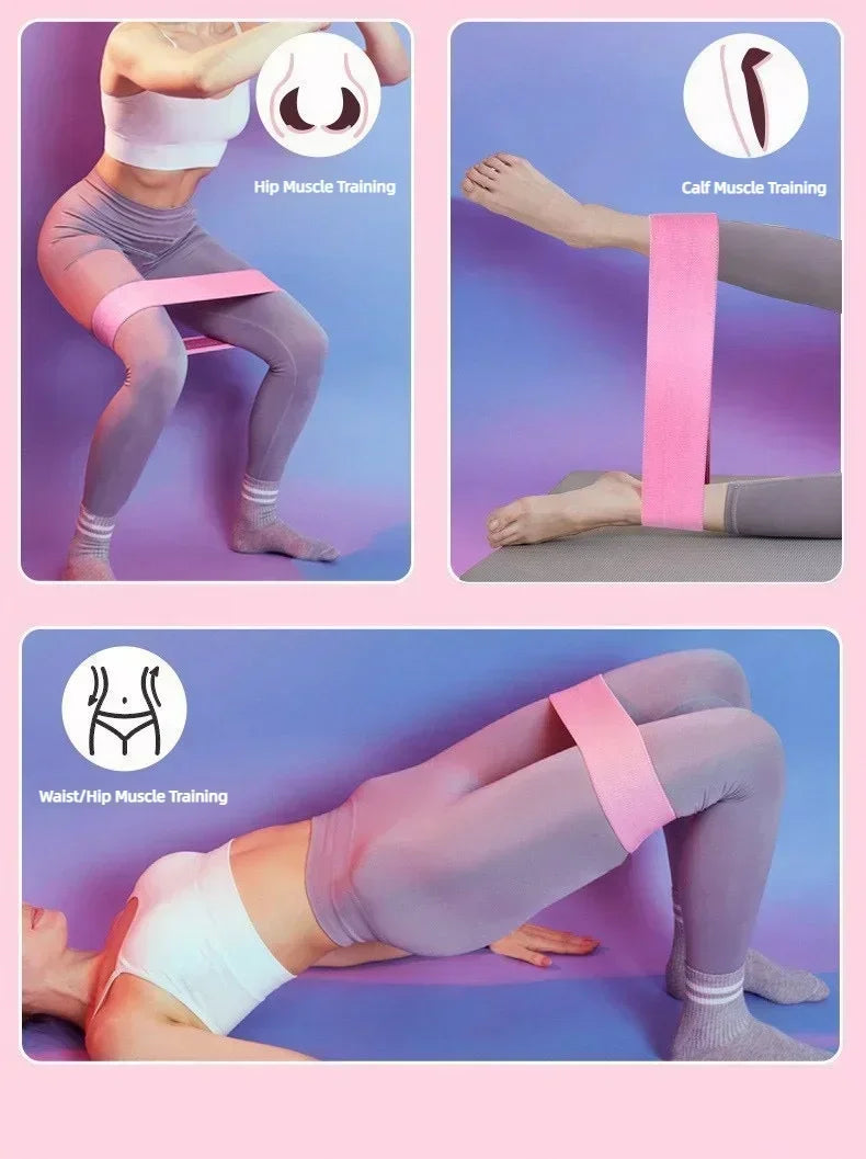 Fabric Resistance Hip & Booty Bands – 3-Piece Glute & Thigh Workout Set