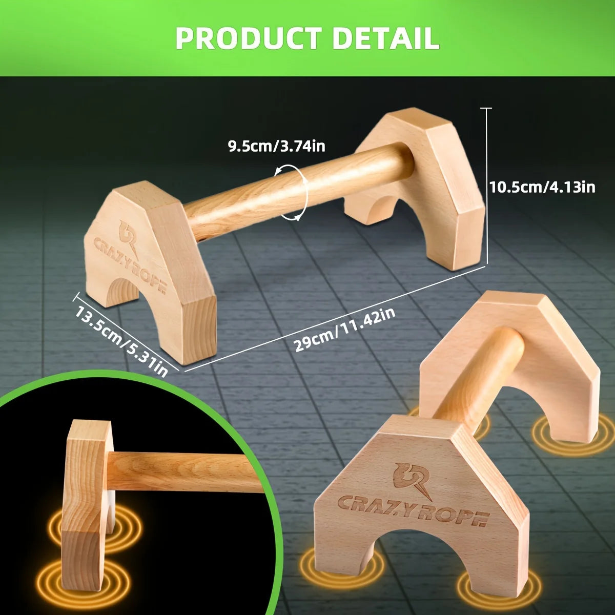 Wooden Push-Up Bar Stands – Fitness & Bodybuilding Training Rack