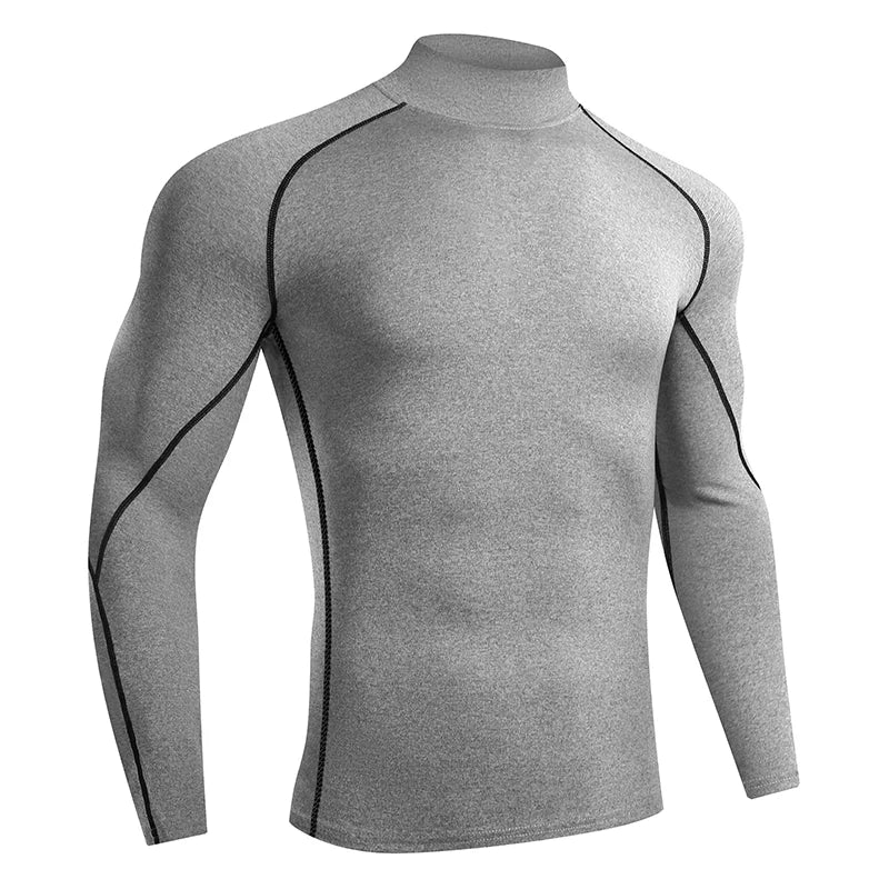 Men’s Quick-Dry Running T-Shirt – Long Sleeve Compression Gym Top