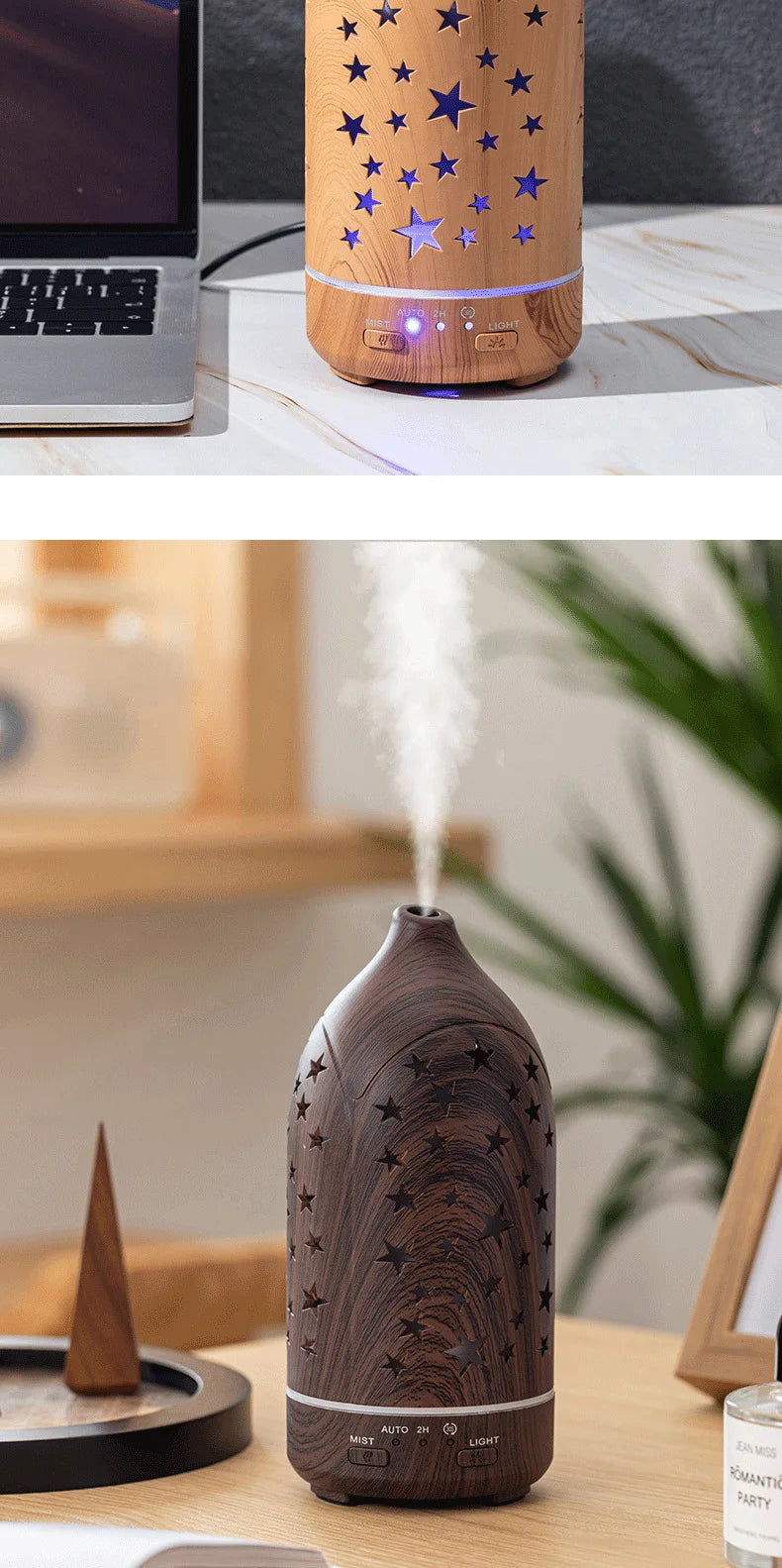 100ml Ultrasonic Essential Oil Diffuser – LED Lights & Adjustable Mist