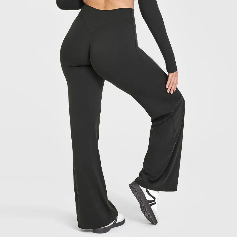 Women’s Straight-Leg Sports Pants – Wide-Leg Breathable Fitness & Casual Wear