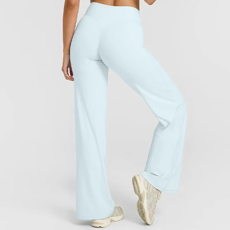 Women’s Straight-Leg Sports Pants – Wide-Leg Breathable Fitness & Casual Wear
