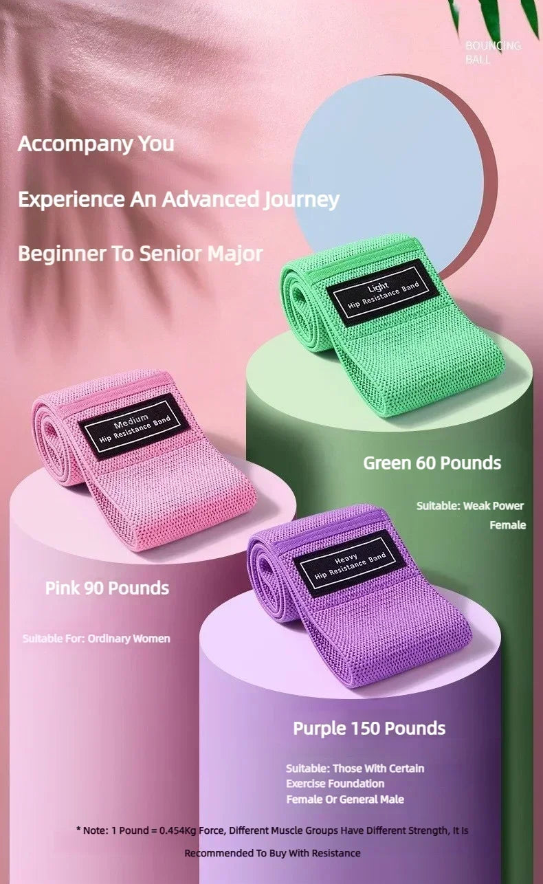 Fabric Resistance Hip & Booty Bands – 3-Piece Glute & Thigh Workout Set