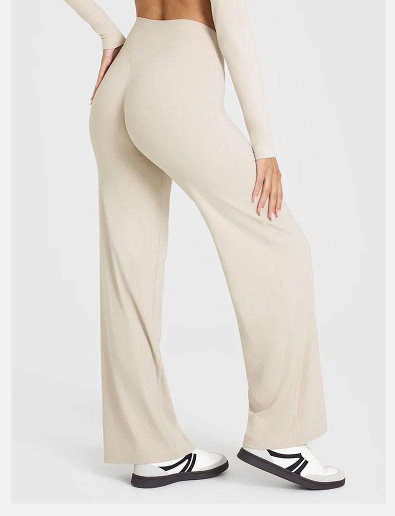 Women’s Straight-Leg Sports Pants – Wide-Leg Breathable Fitness & Casual Wear