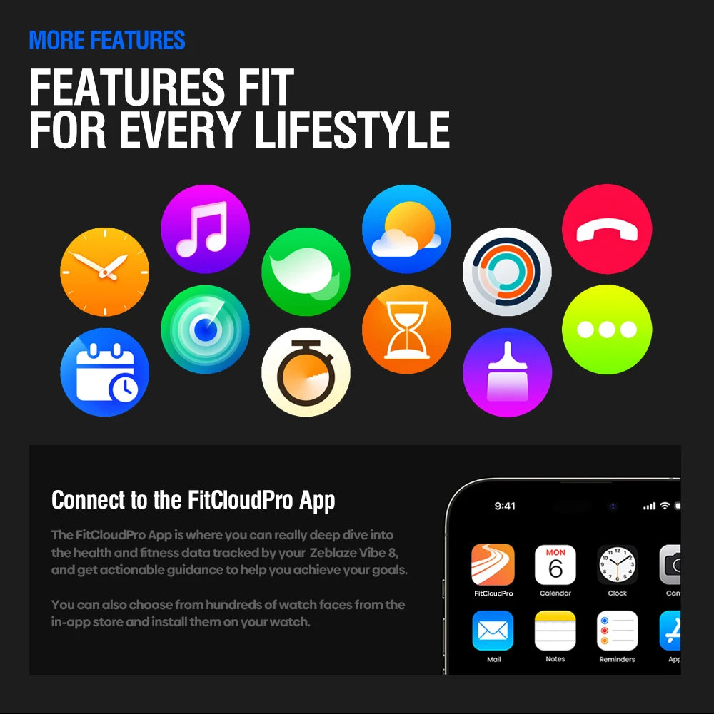 Zeblaze VIBE 8 Smartwatch – 1.43" AMOLED Voice Call & Multi-Sport Tracker