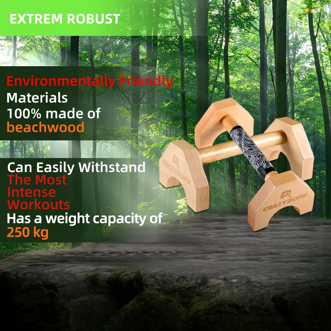 Wooden Push-Up Bar Stands – Fitness & Bodybuilding Training Rack