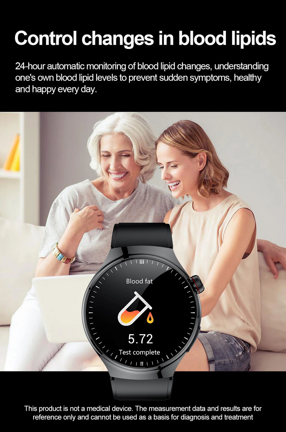 Nursing-Grade Health Smartwatch – Blood Oxygen, ECG, & Body Metrics