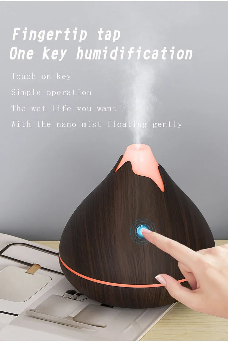 350ml USB Wood Aroma Diffuser – Ultrasonic Humidifier with LED Light