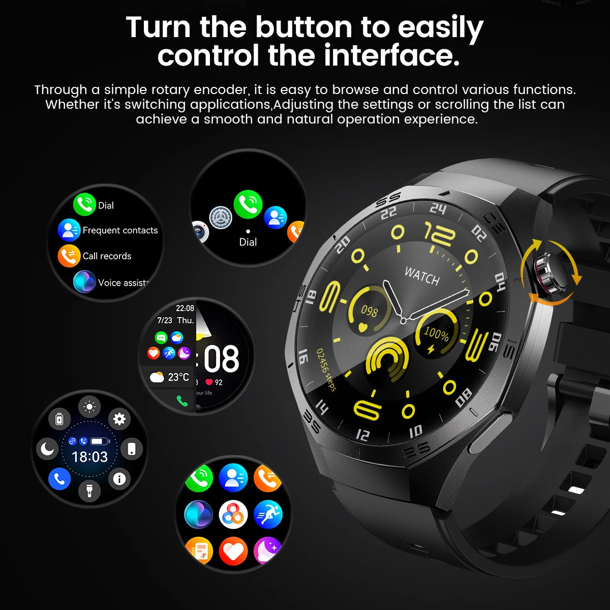 AMOLED GPS Smartwatch – Heart Rate, Motion Tracking & Bluetooth Calls
