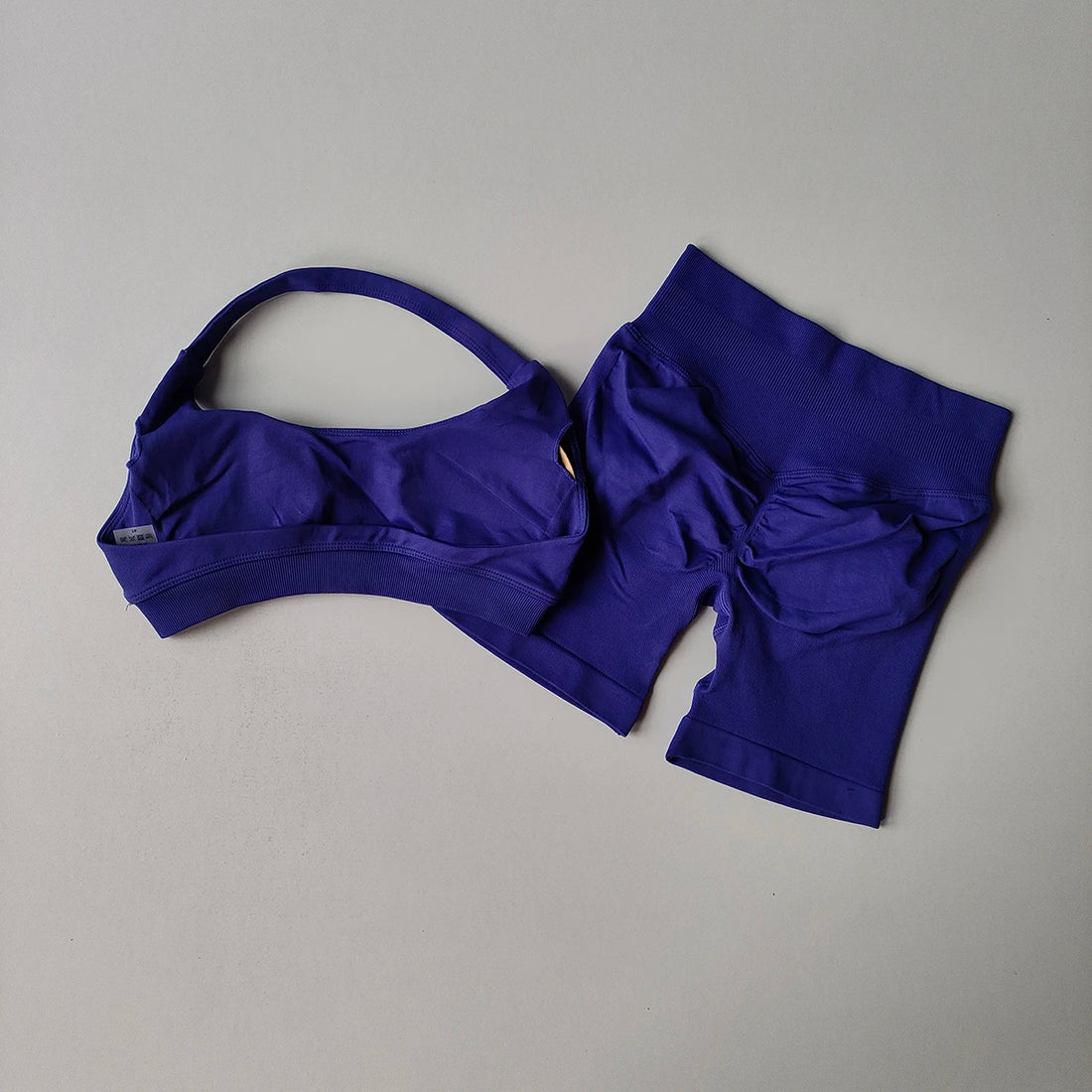 Women’s 2-Piece Yoga Set – Halter Sports Bra & Matching Shorts