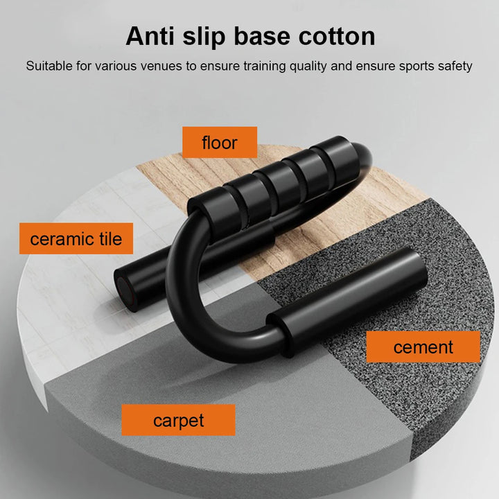 S-Shape Push-Up Stands with Foam Handles – Anti-Slip Home Fitness Equipment