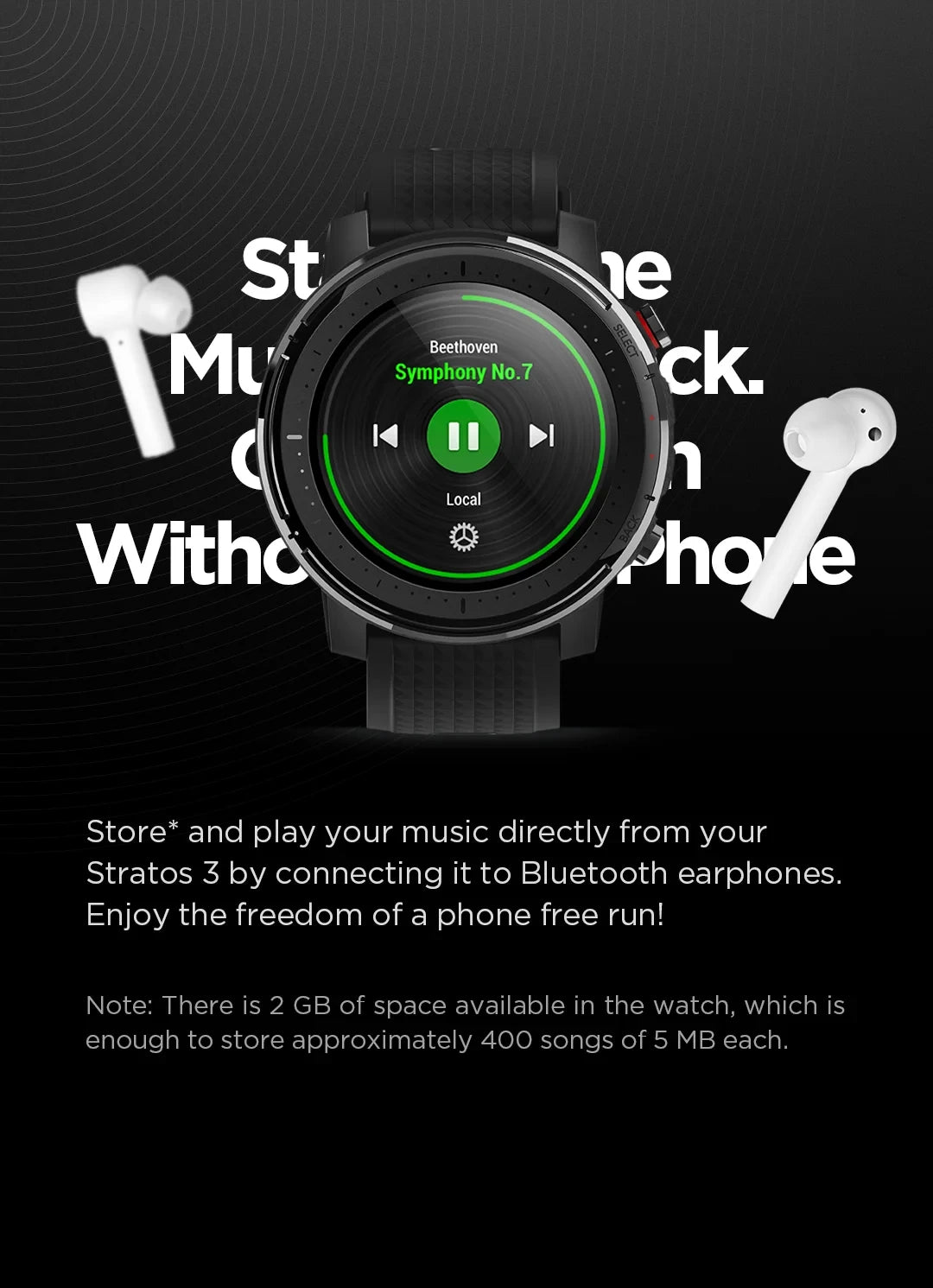 Amazfit Stratos 3 Smartwatch – GPS, Bluetooth & 5ATM Waterproof