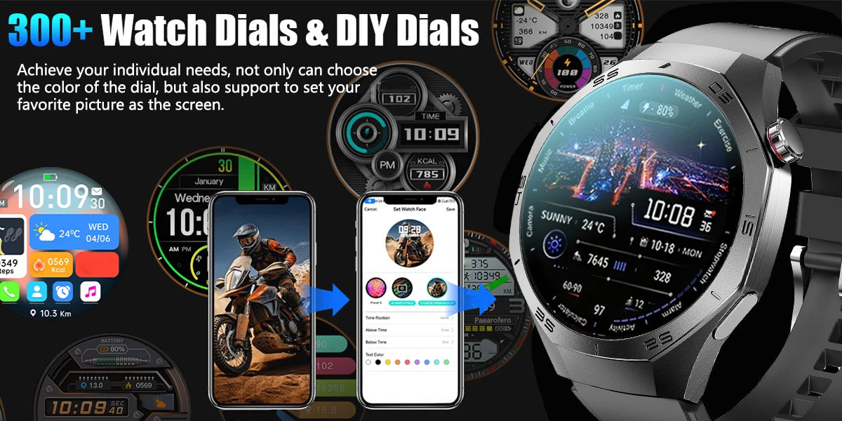 AMOLED GPS Smartwatch – Heart Rate, Motion Tracking & Bluetooth Calls