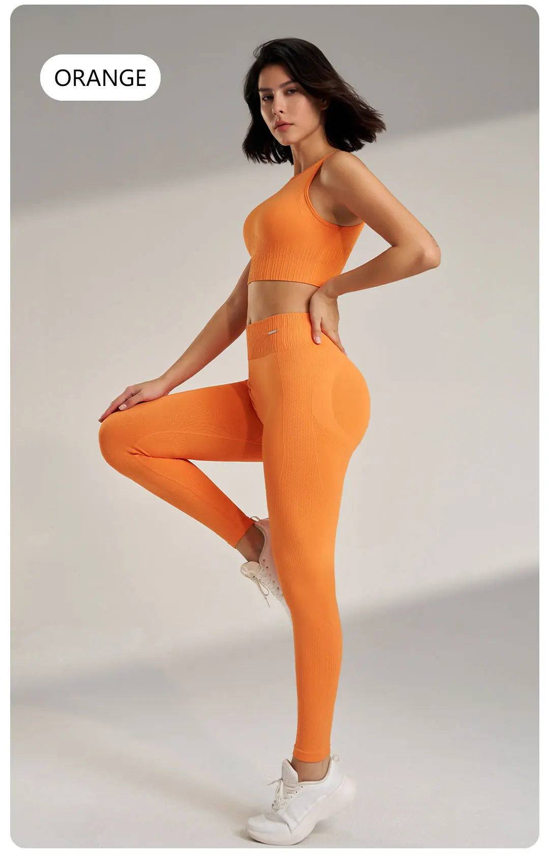 Women’s Two-Piece Yoga Set – High-Waisted Leggings & Seamless Top