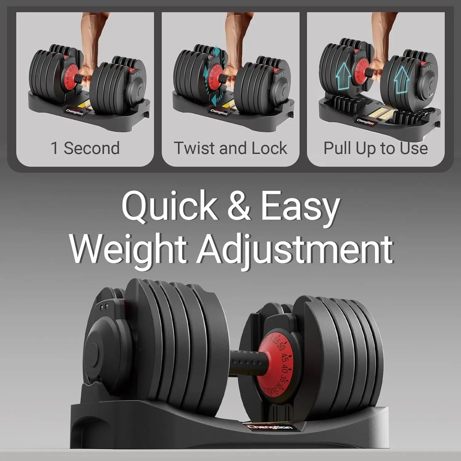 Adjustable Dumbbells 25/52.5 lbs – Full-Body Fitness Workout Set