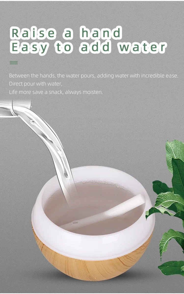 350ml USB Wood Aroma Diffuser – Ultrasonic Humidifier with LED Light
