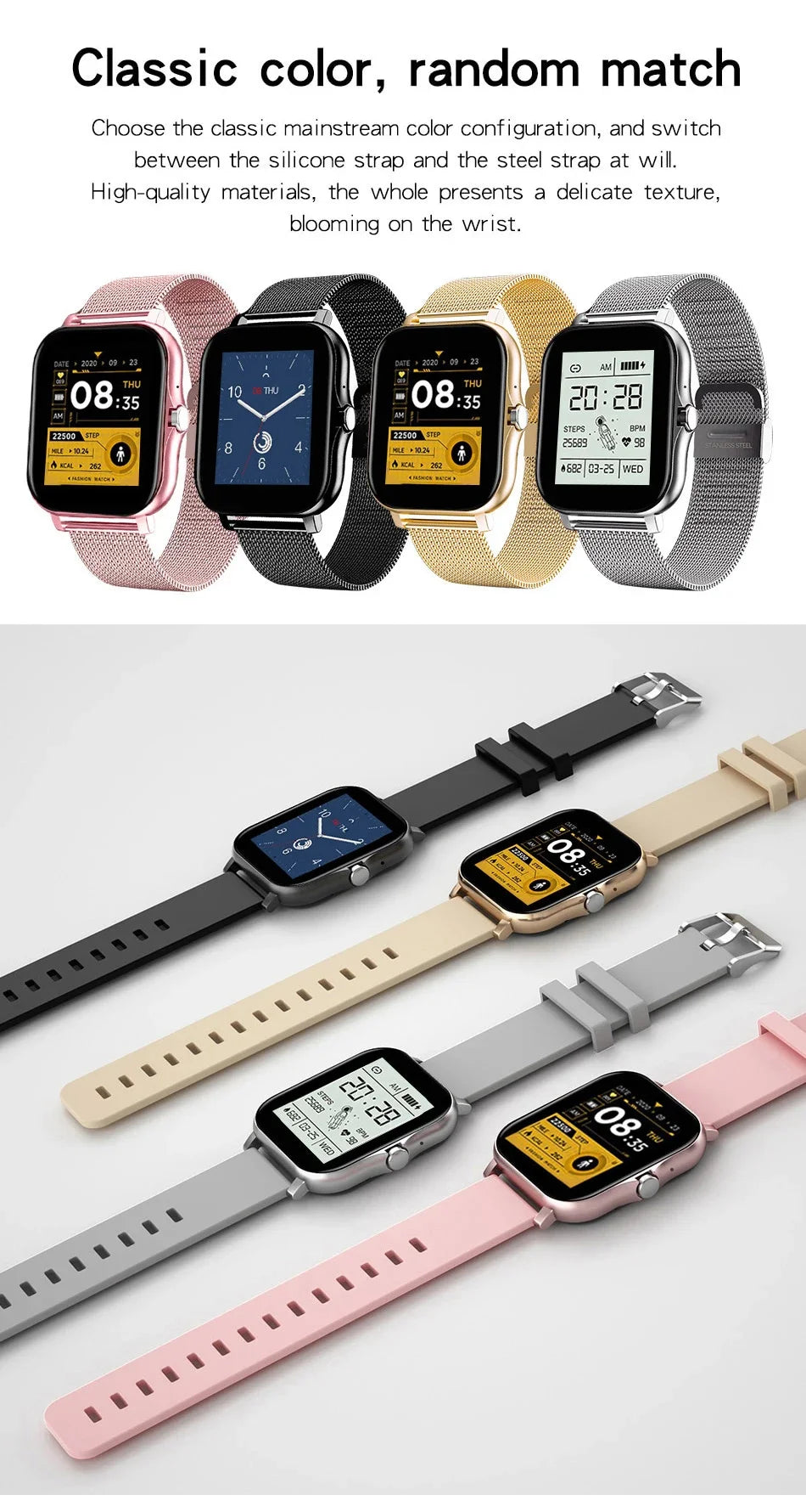 1.44" Color Screen Smartwatch – Bluetooth Call & Health Monitoring