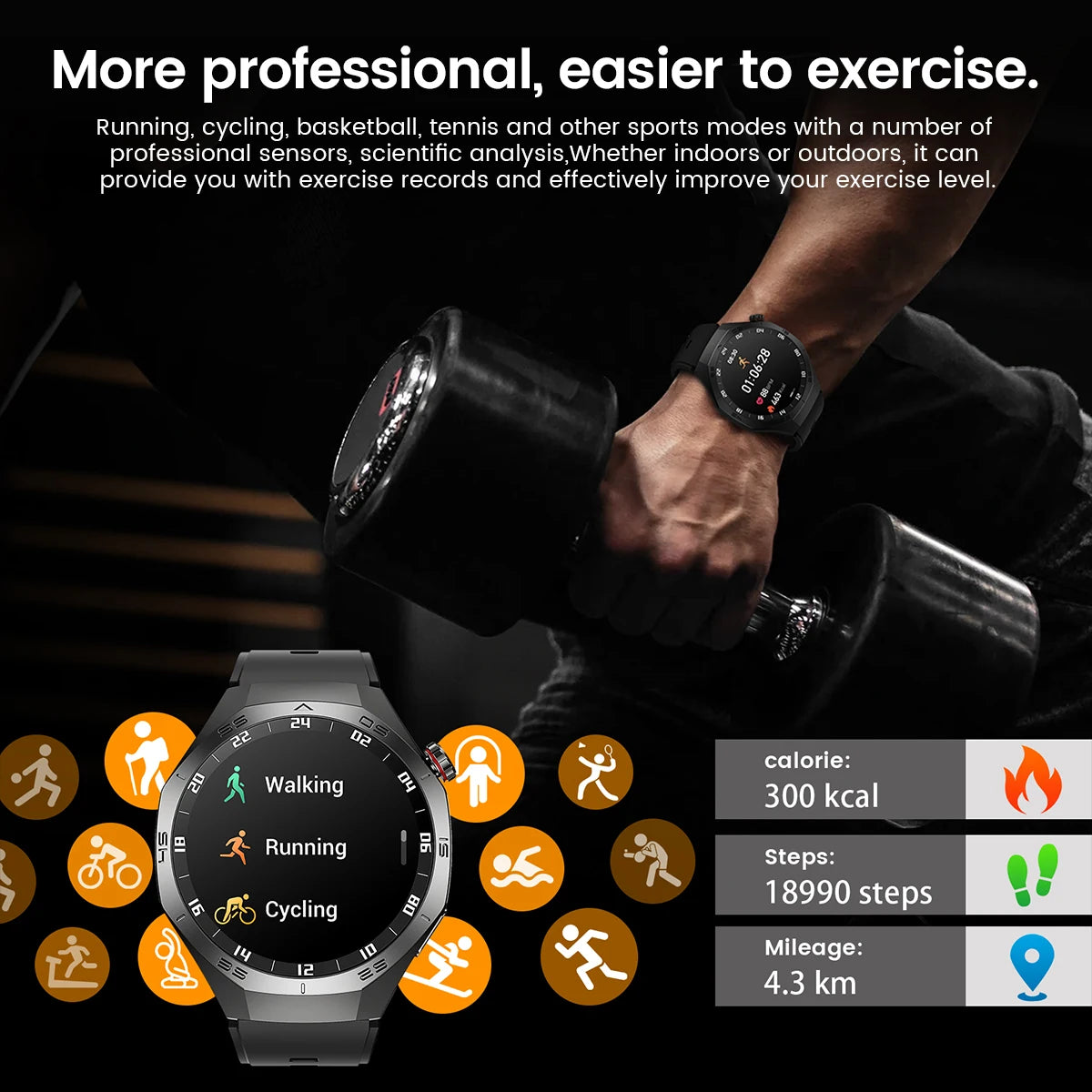 GT5 Pro Smartwatch – Men’s AMOLED GPS Heart Rate & Bluetooth Call