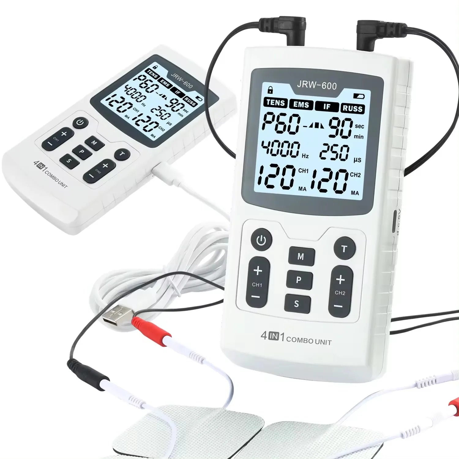 4-in-1 EMS TENS IFT RUSS Electric Muscle Stimulator Device